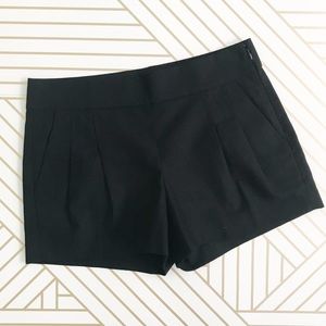 {J.Crew} Textured black pleated dressy shorts, 00